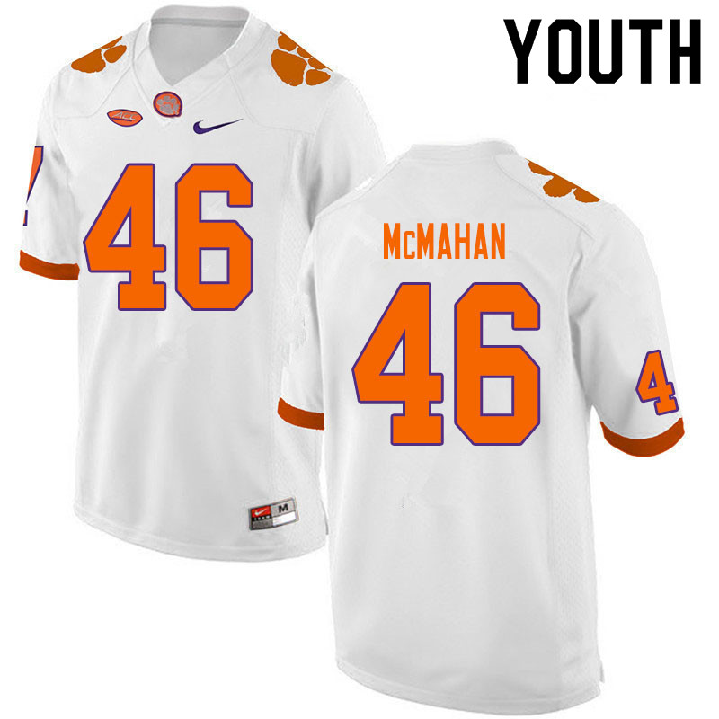 Youth #46 Matt McMahan Clemson Tigers College Football Jerseys Sale-White - Click Image to Close